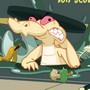 Crocodile marrant dans son égout