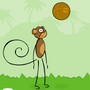Jeu de ballon avec un singe